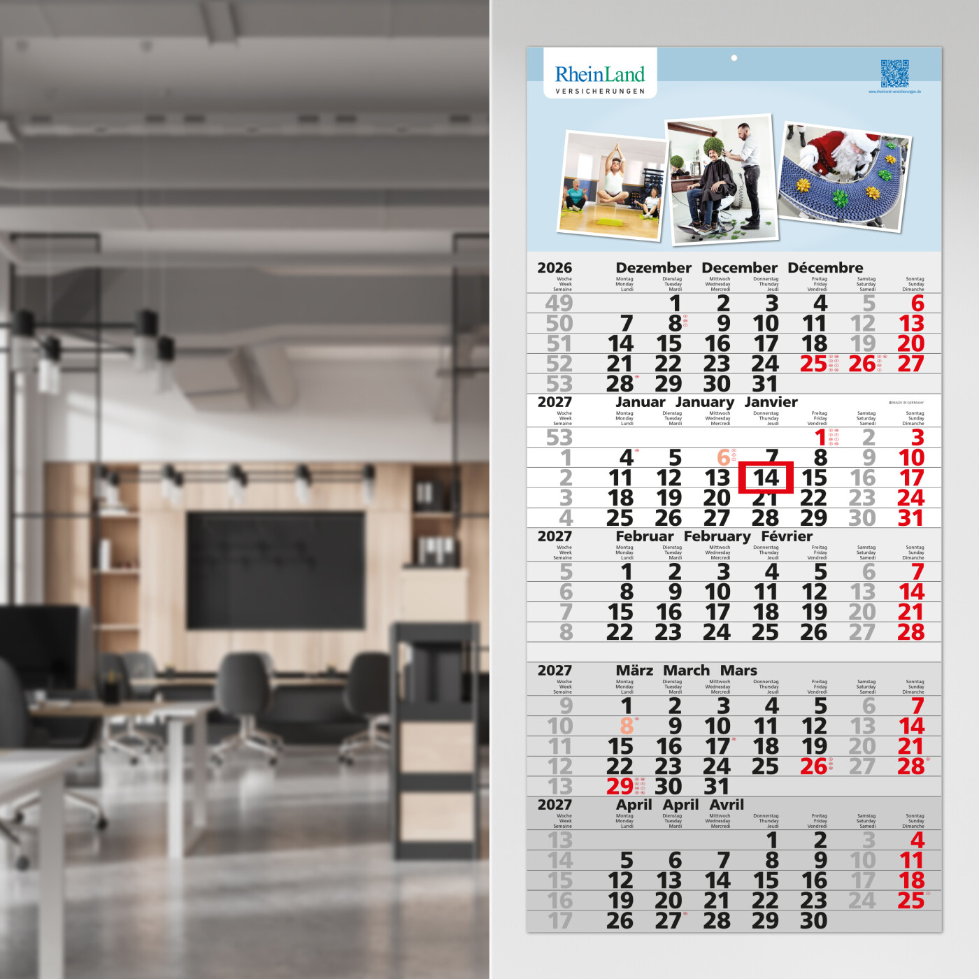 5-Monatskalender Einblatt Quintus 5 Monate gleich groß