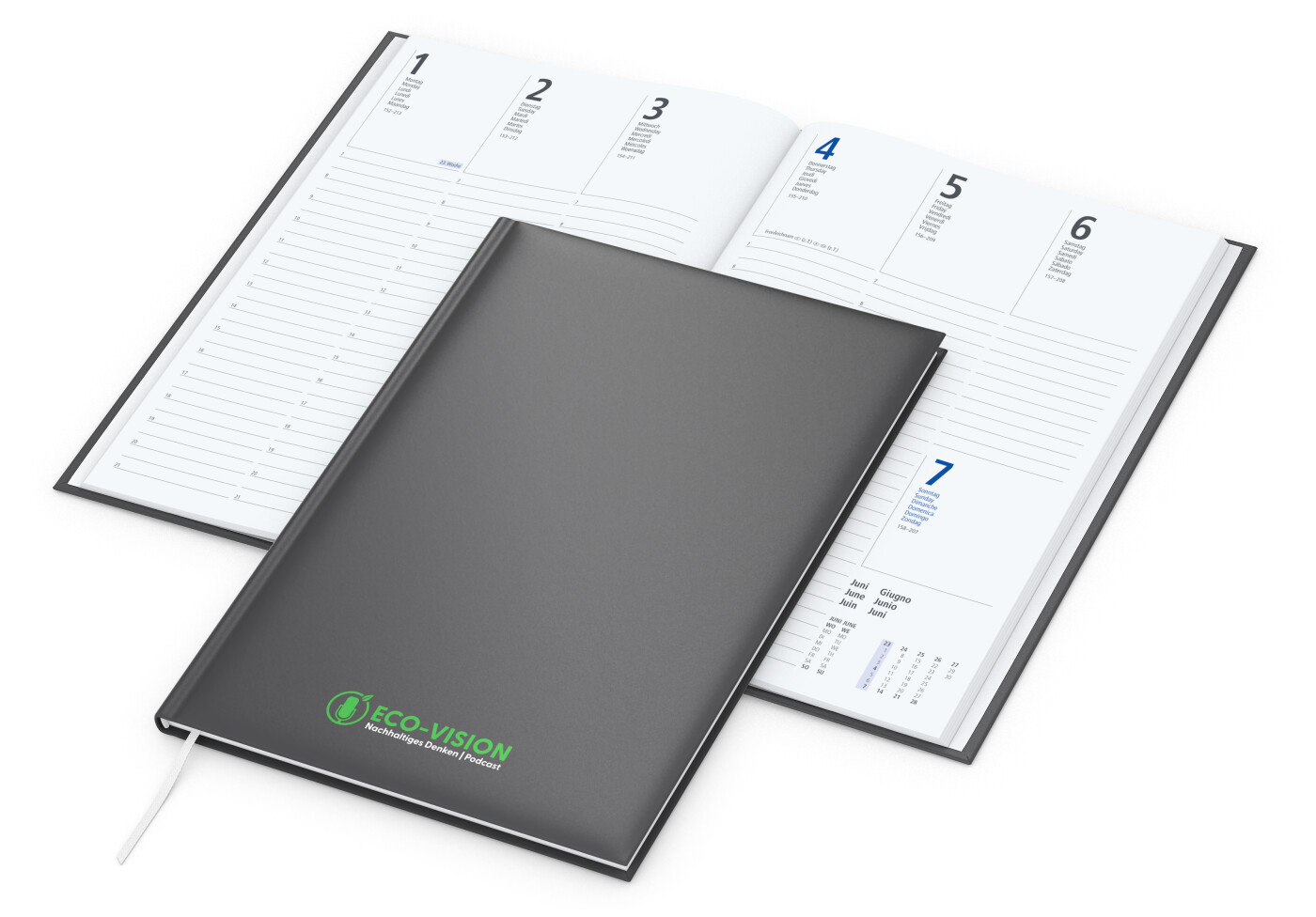 Wochenkalender Media EXPRESS 175 × 245 mm Kunstleder-Hardcover matt