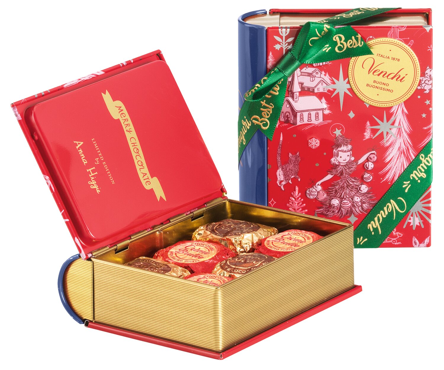 Venchi Metallbuch Weihnachten Chovaviar Pralinen