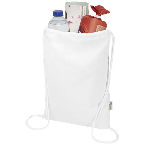 Oregon Blend 140 g/m² GRS-recycelter Turnbeutel 5 L, weiss