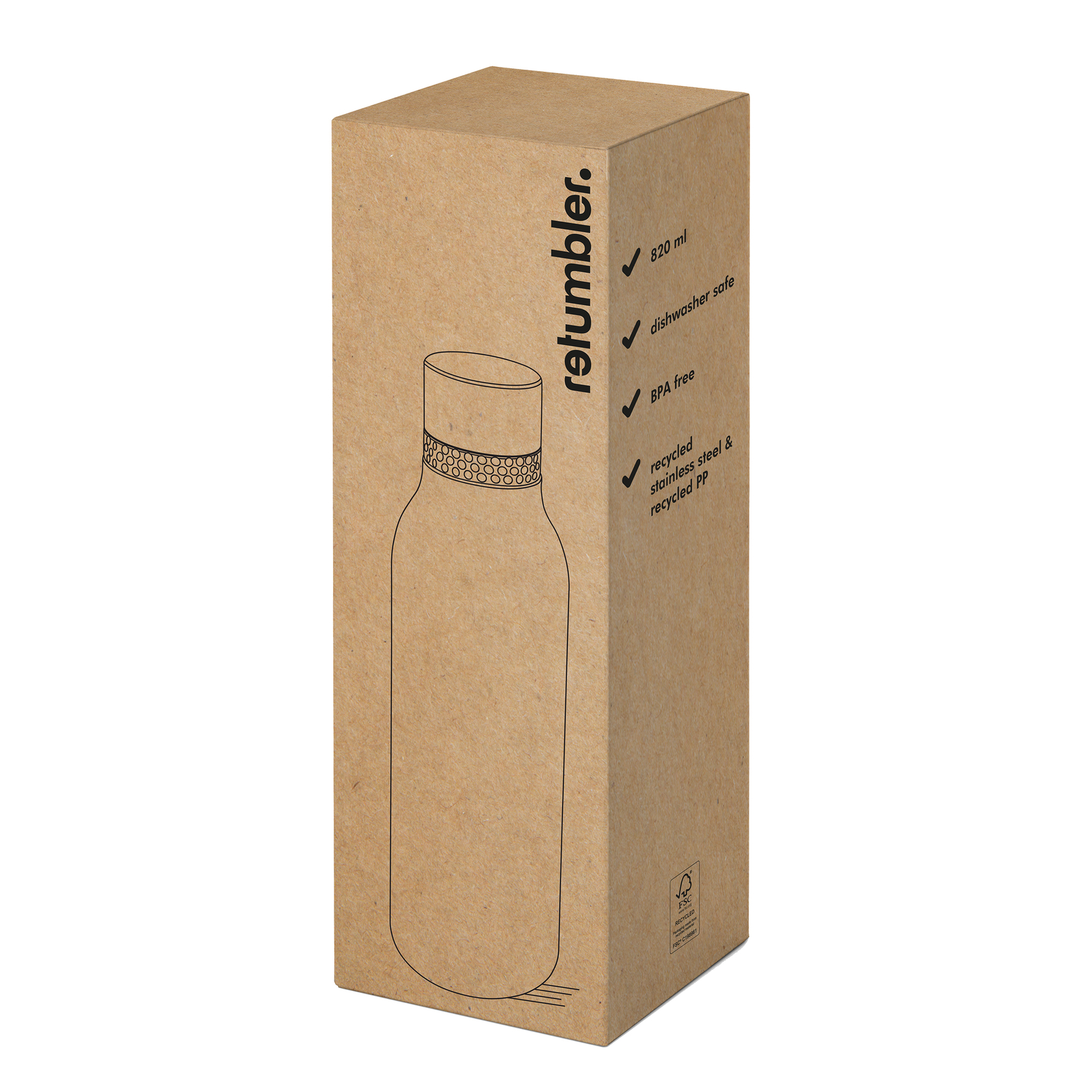 Trinkflasche RETUMBLER-myTOULON II 820, Dunkelblau