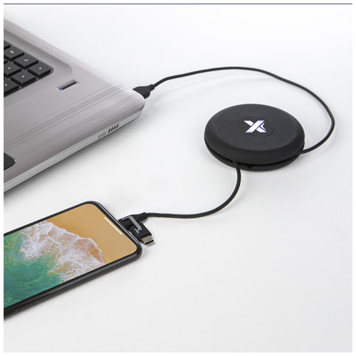 SCX.design C18 3-in-1 Travel Ladekabel mit Leuchtlogo