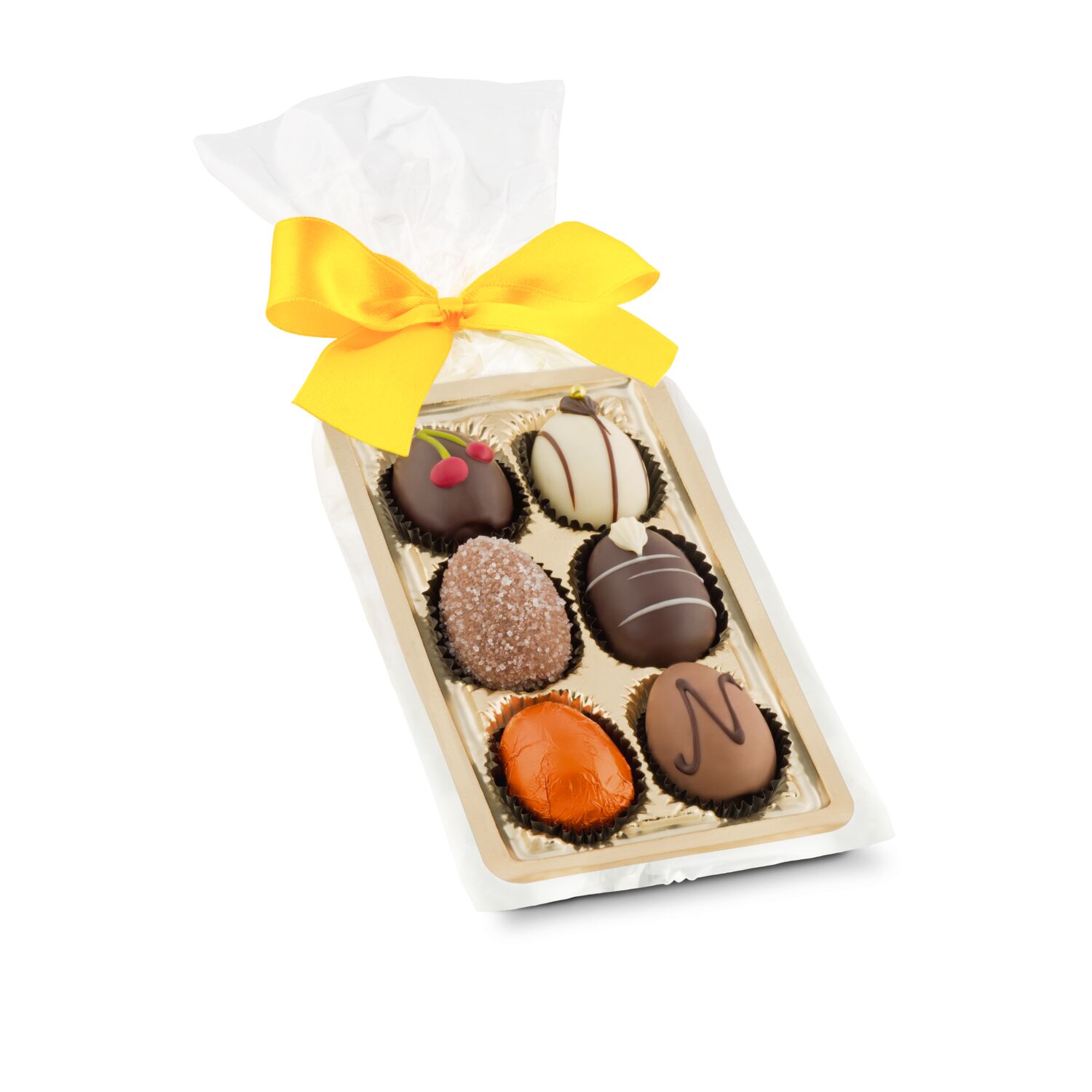 Geschenkartikel / Präsentartikel: Schokoladen-Pralineneier, 6 Stück