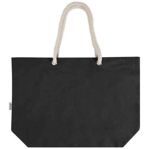 Florida 270 g/m² Strandtragetasche aus recyceltem GRS-Material, schwarz, schwarz