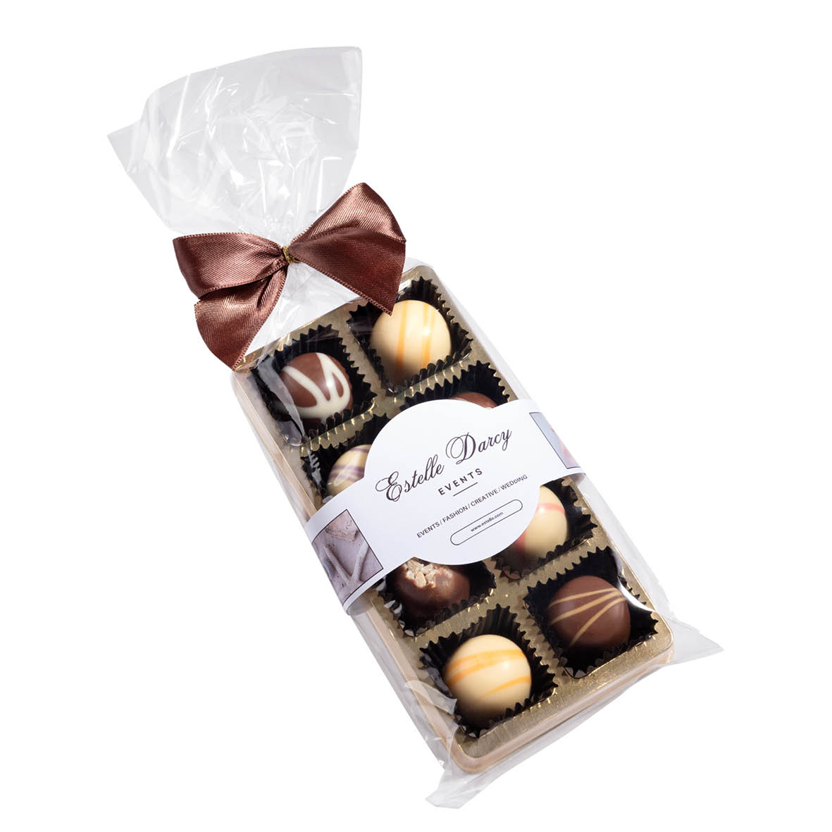 8 PREMIUM-PRALINEN IN TÜTE MIT SCHLEIFE