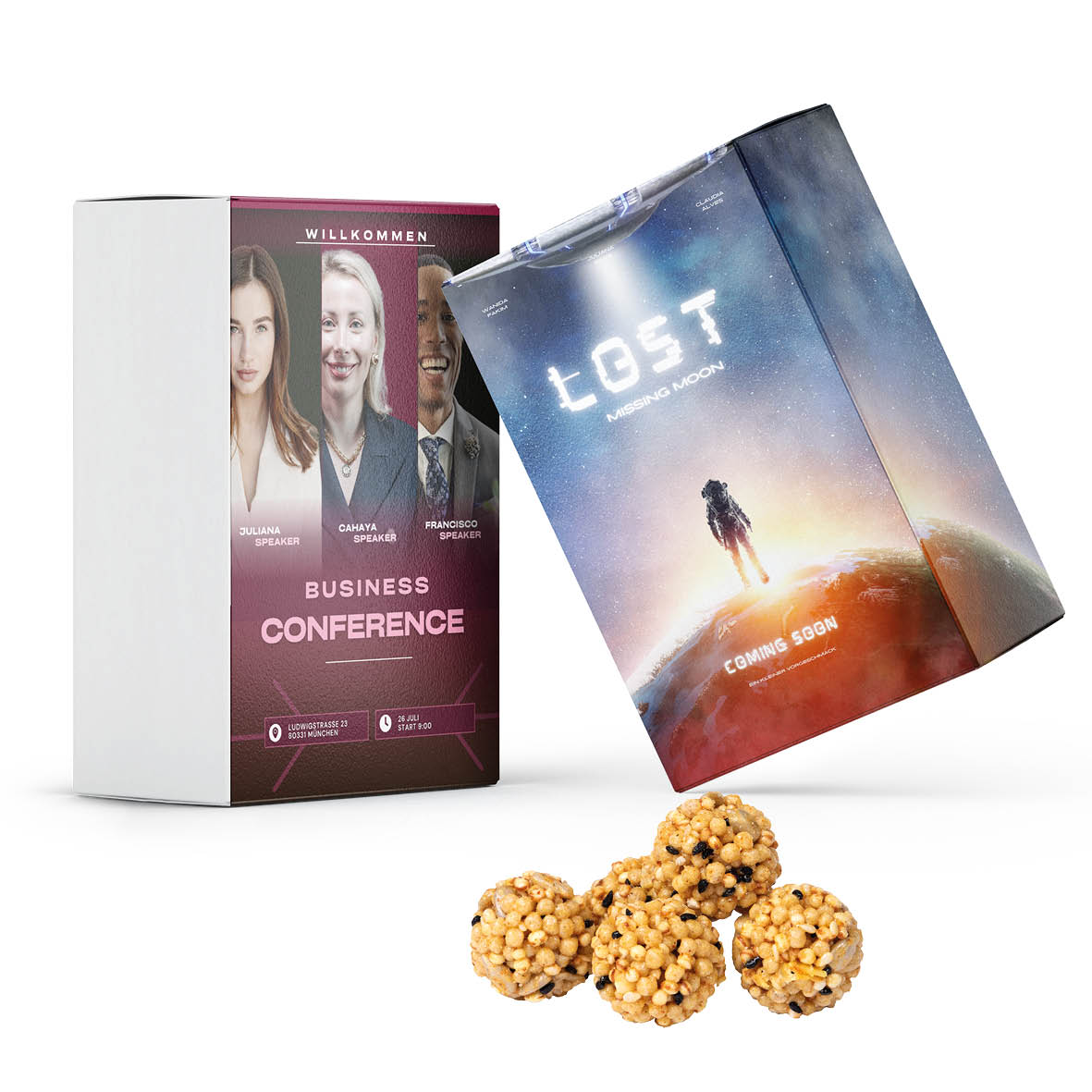 SNACKBALLS IN GESCHENKBOX (Banderole bedruckt)