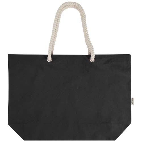 Florida 270 g/m² Strandtragetasche aus recyceltem GRS-Material, schwarz, schwarz