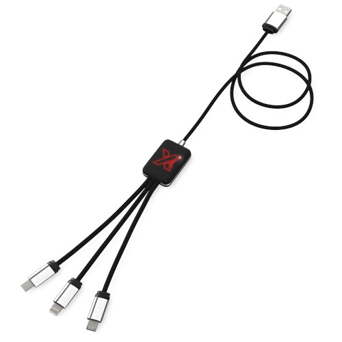 SCX.design C17 Easy to Use Ladekabel mit Leuchtlogo, rot, schwarz