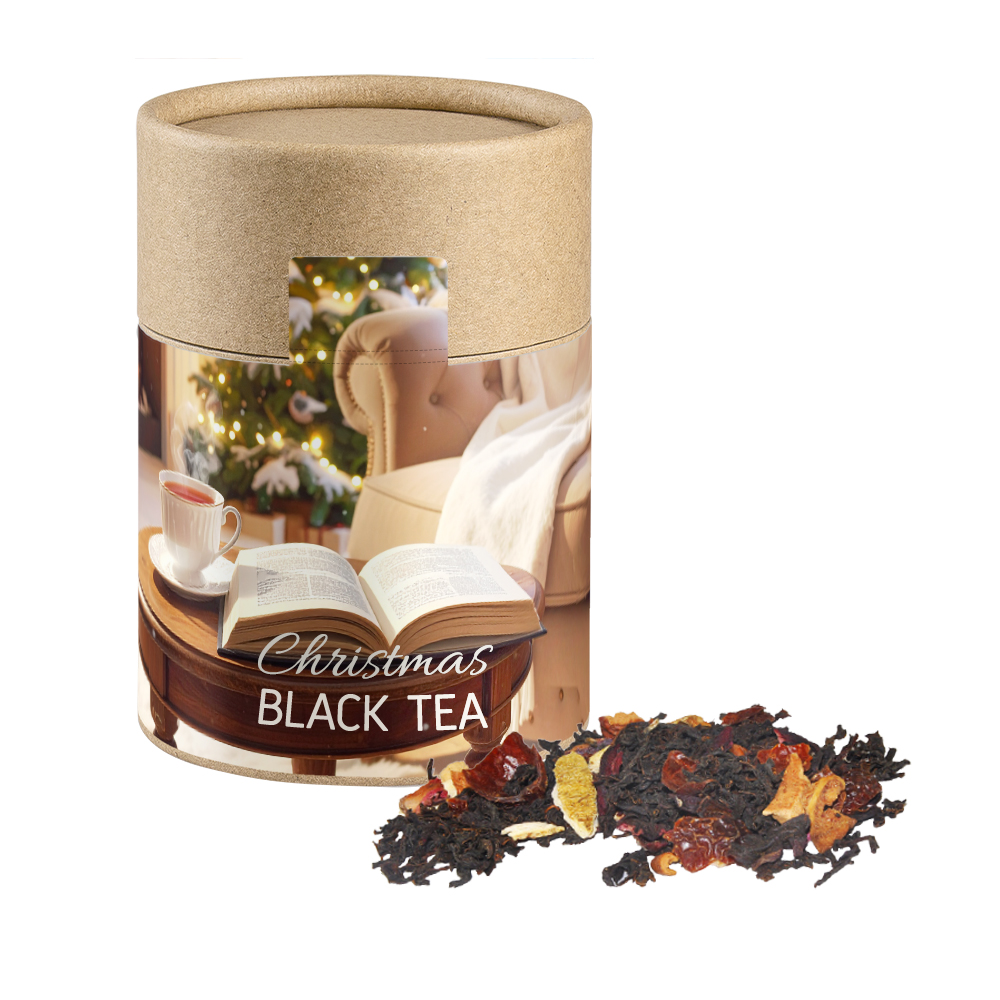 Weihnachts Schwarztee, ca. 45g, Kraftpapierdose Midi