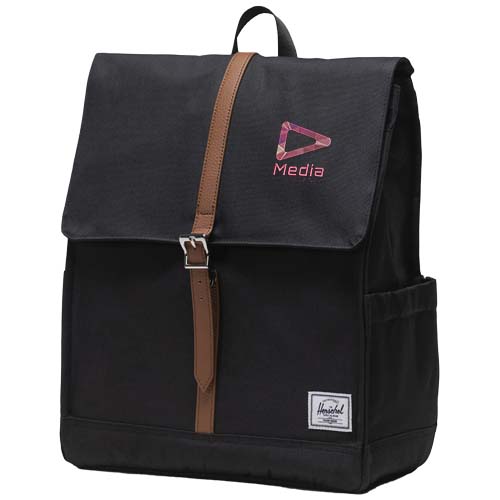 Herschel City Rucksack aus recyceltem Material 16 L, schwarz