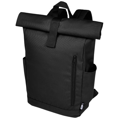 Byron 15,6" GRS RPET Roll-Top Rucksack 18 L, schwarz