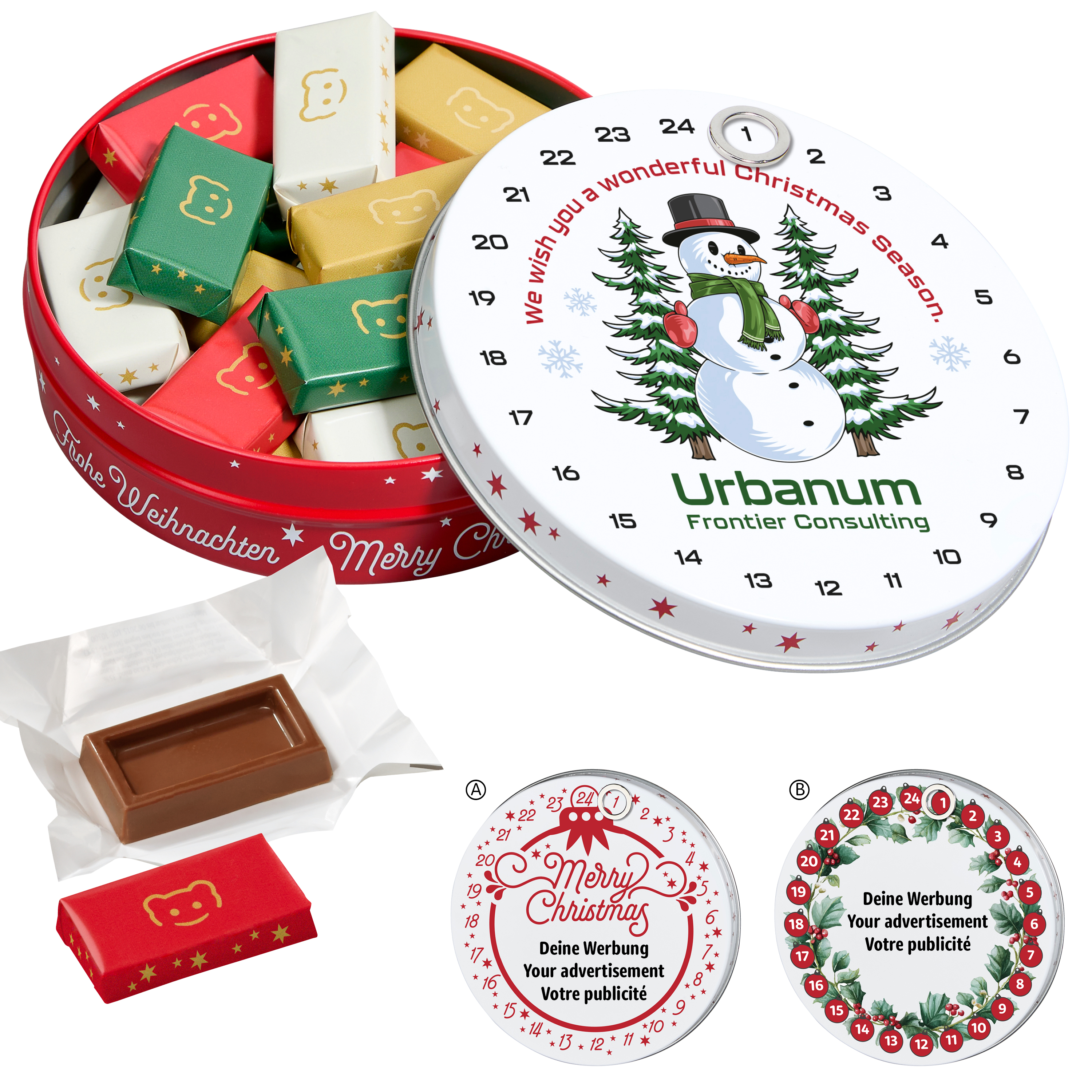 Magnetdosen-Adventskalender mit Choco Company Naps