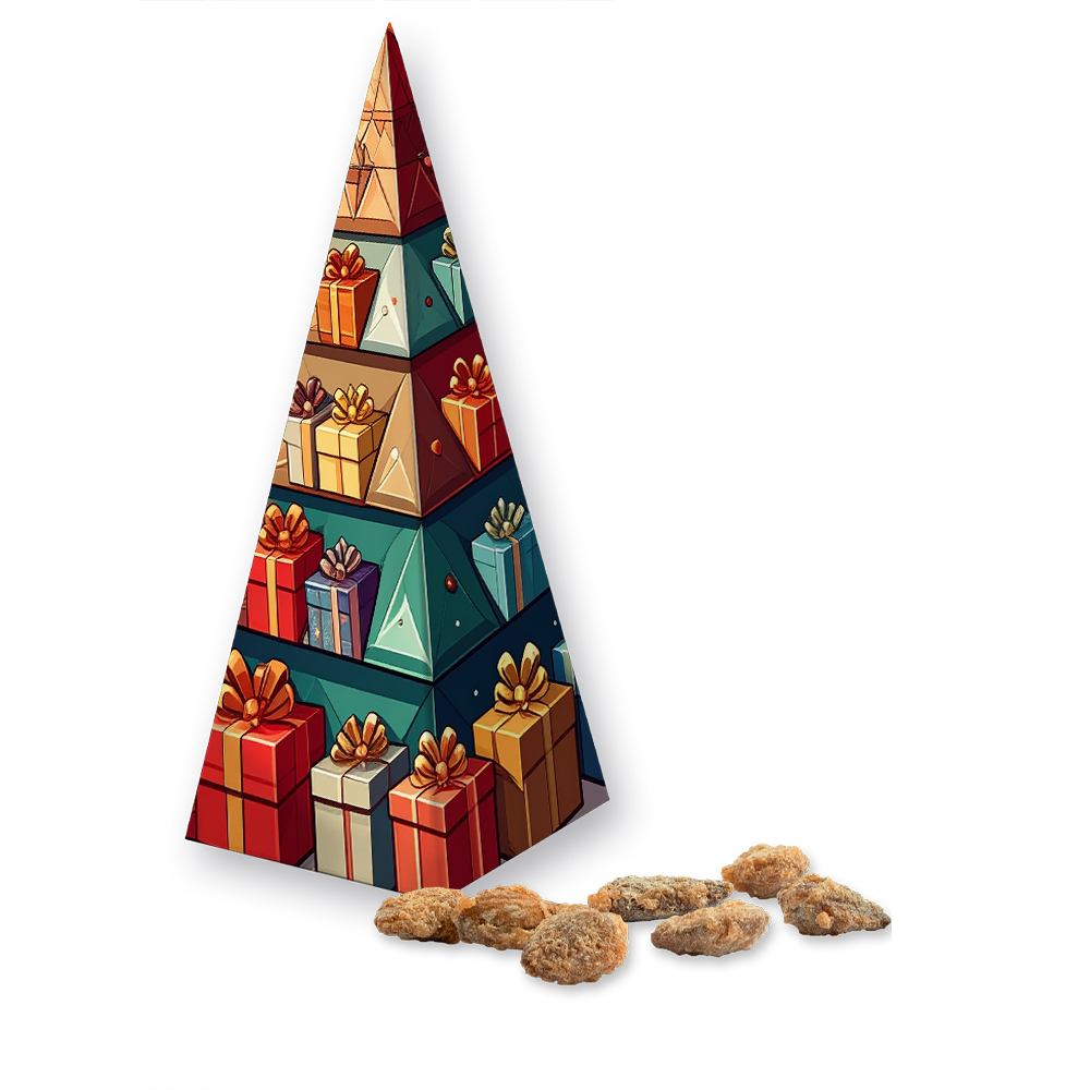 Feuergebrannte Mandeln ohne Zuckerzusatz, ca. 30g, Präsent-Pyramide