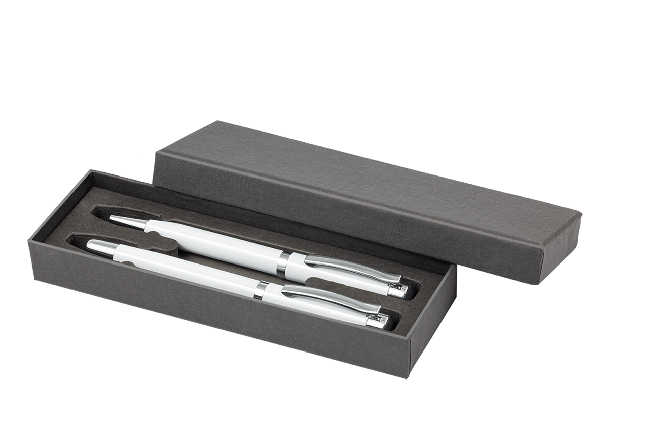 Schreib-Set FORTUNA WEIß, incl. 2-er Pen-Box
