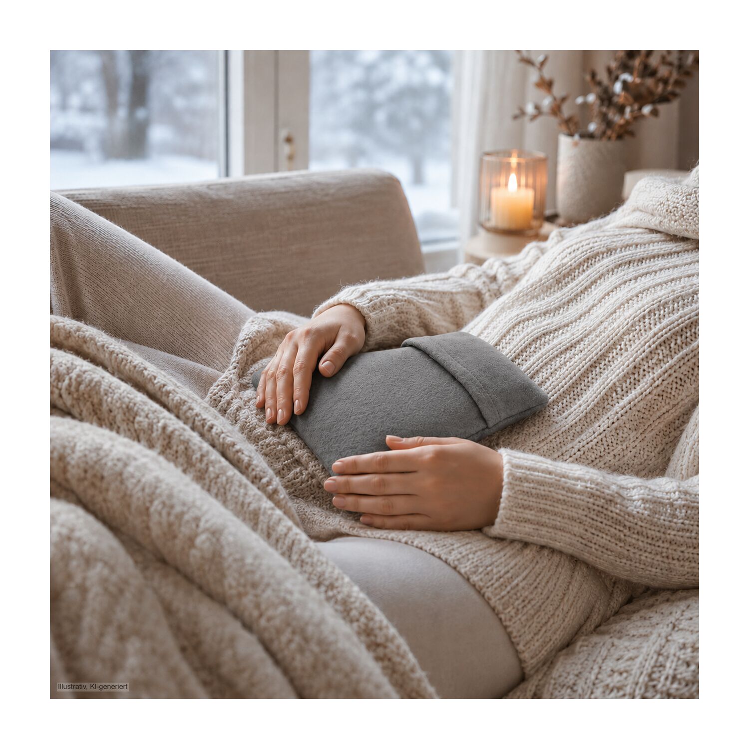 Wärmekissen Winterzeit - grau