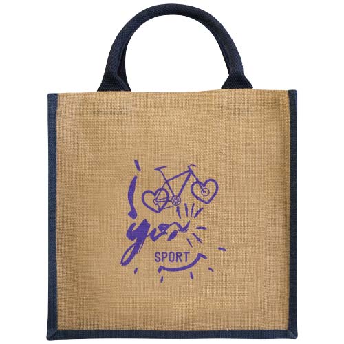 Chennai Jute Tragetasche 16L, natur, navy
