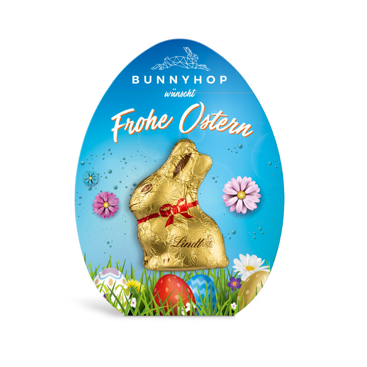 Lindt Lindor Kugel in Werbekartonage "Osterhase" | 12,5 g | Milchschokolade | 4c Euroskala