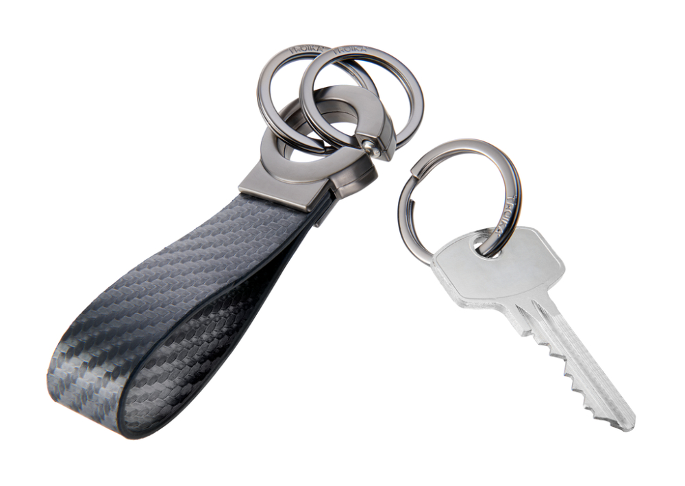 TROIKA Schlüsselanhänger KEY-CLICK , Carbon Optik