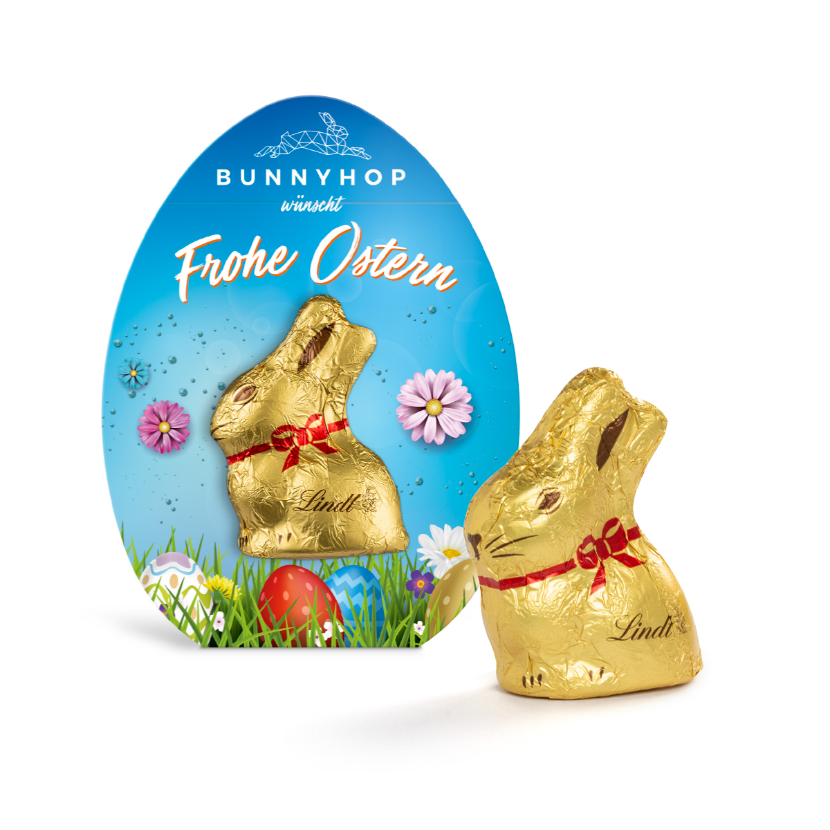 Lindt Lindor Kugel in Werbekartonage "Osterei" | 12,5 g | Milchschokolade | 4c Euroskala
