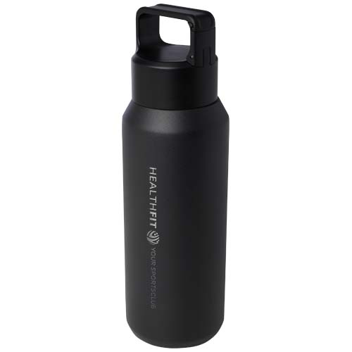 Astra 600 ml RCS-zertifizierte Kupfer-Vakuum Isolierflasche aus recyceltem Edelstahl (Kohlensäure geeignet), schwarz