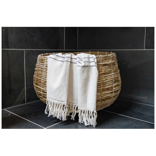 Originalhome Tuch 85 × 175 cm aus recyceltem Material, offwhite