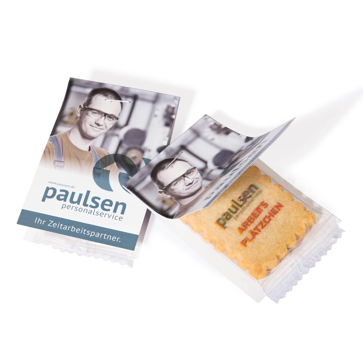 4C bedruckter Vanille-Butterkeks mit Faltkarte