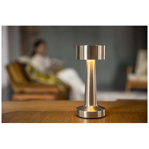 Aludra Wiederaufladbare dimmbare Tischlampe mit 3 Lichtmodi, silber