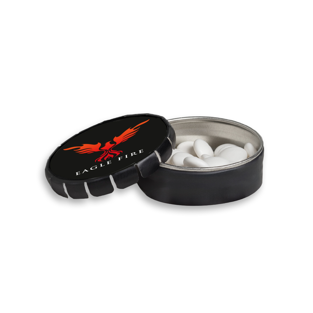 Super Mini Clic Clac Box | 12 g | Pfefferminzpastillen stark | schwarz | ohne Druck