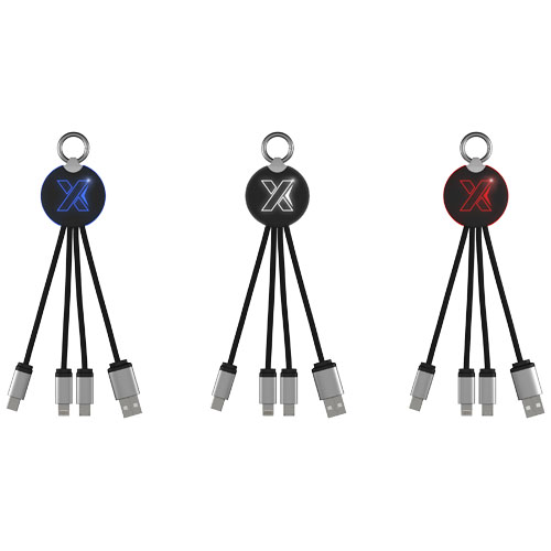 SCX.design C16 Kabel mit Leuchtlogo, rot, schwarz