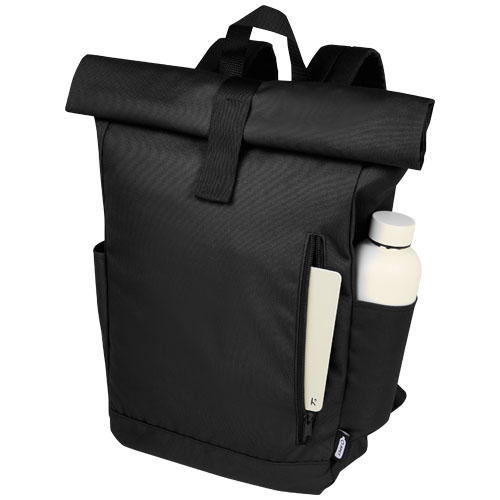 Byron 15,6" GRS RPET Roll-Top Rucksack 18 L, schwarz