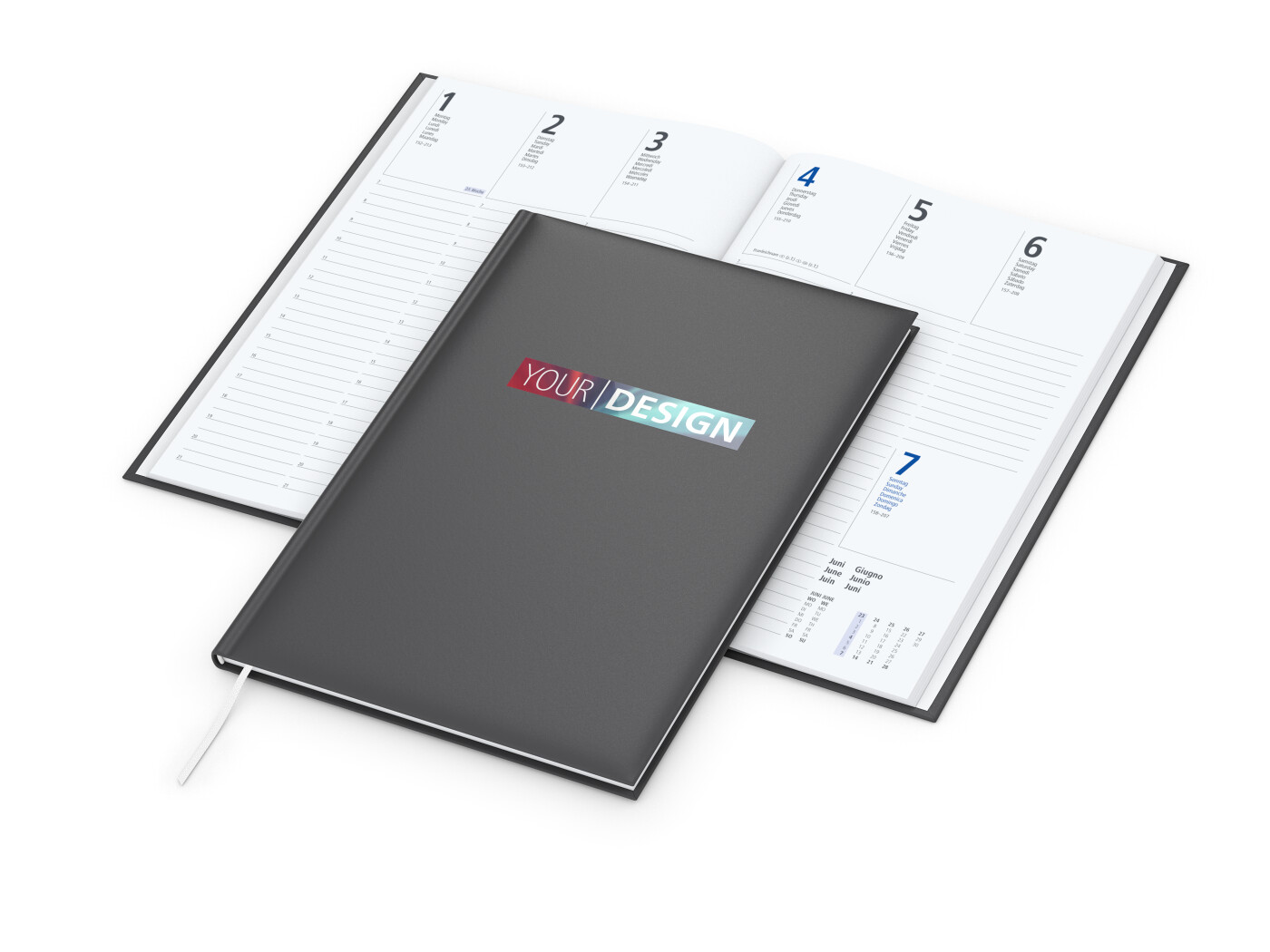 Wochenkalender Media EXPRESS 175 × 245 mm Kunstleder-Hardcover matt