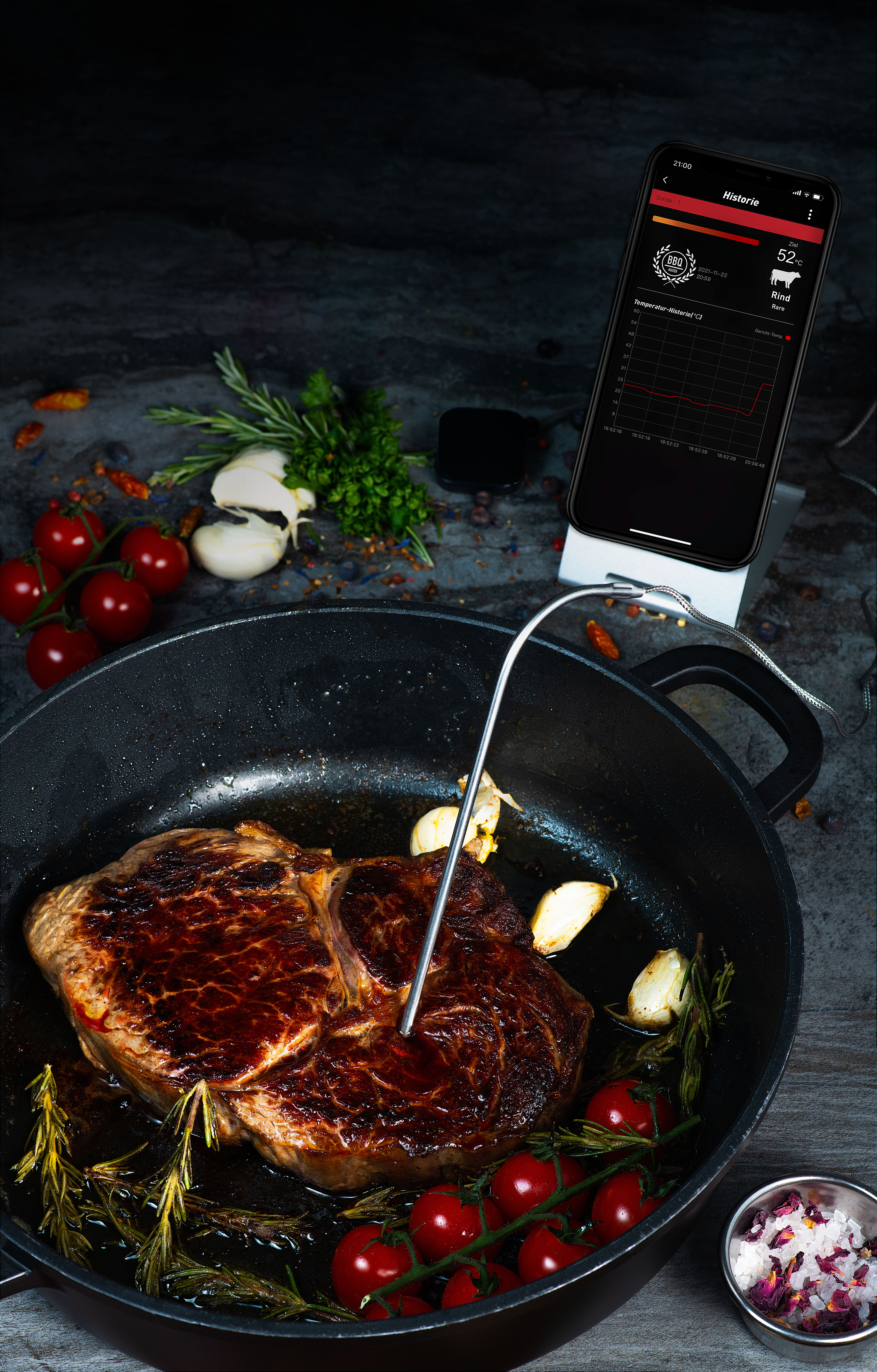 HOT Grillthermometer mit App und Wireless Temperaturfühler