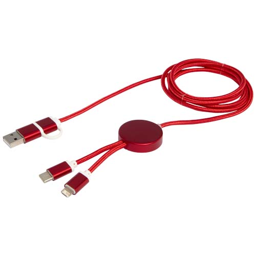Alasia 150 cm 5-in-1 Kabel aus recyceltem Kunststoff für Datenübertragung und 27W Schnellladung, rot