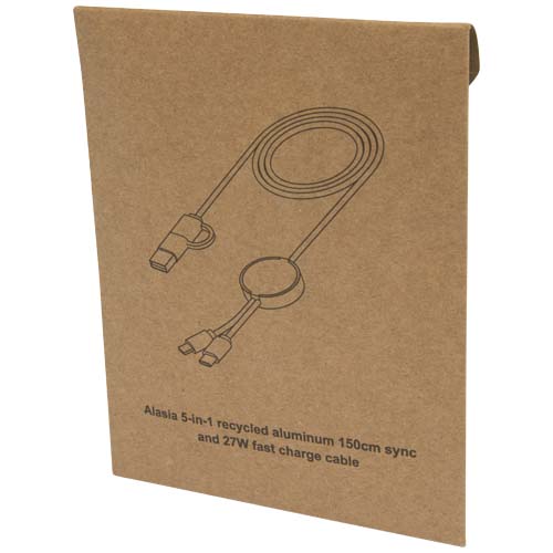 Alasia 150 cm 5-in-1 Kabel aus recyceltem Kunststoff für Datenübertragung und 27W Schnellladung, rot