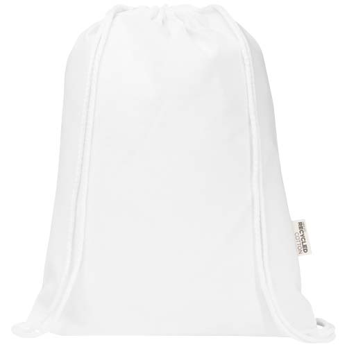 Oregon Blend 140 g/m² GRS-recycelter Turnbeutel 5 L, weiss