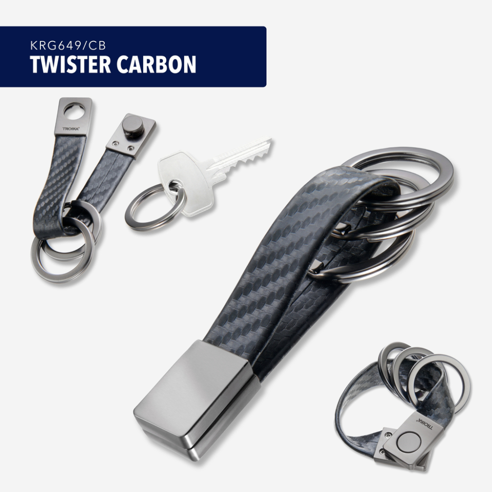 TROIKA Schlüsselanhänger TWISTER , Carbon Optik