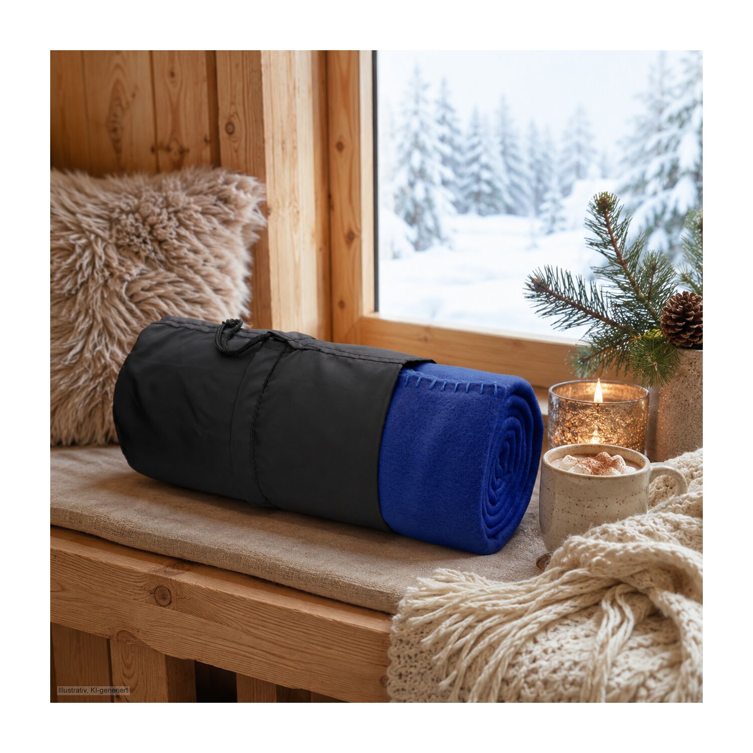 Fleecedecke Basic navy - 120 x 150 cm, 180 g/m²