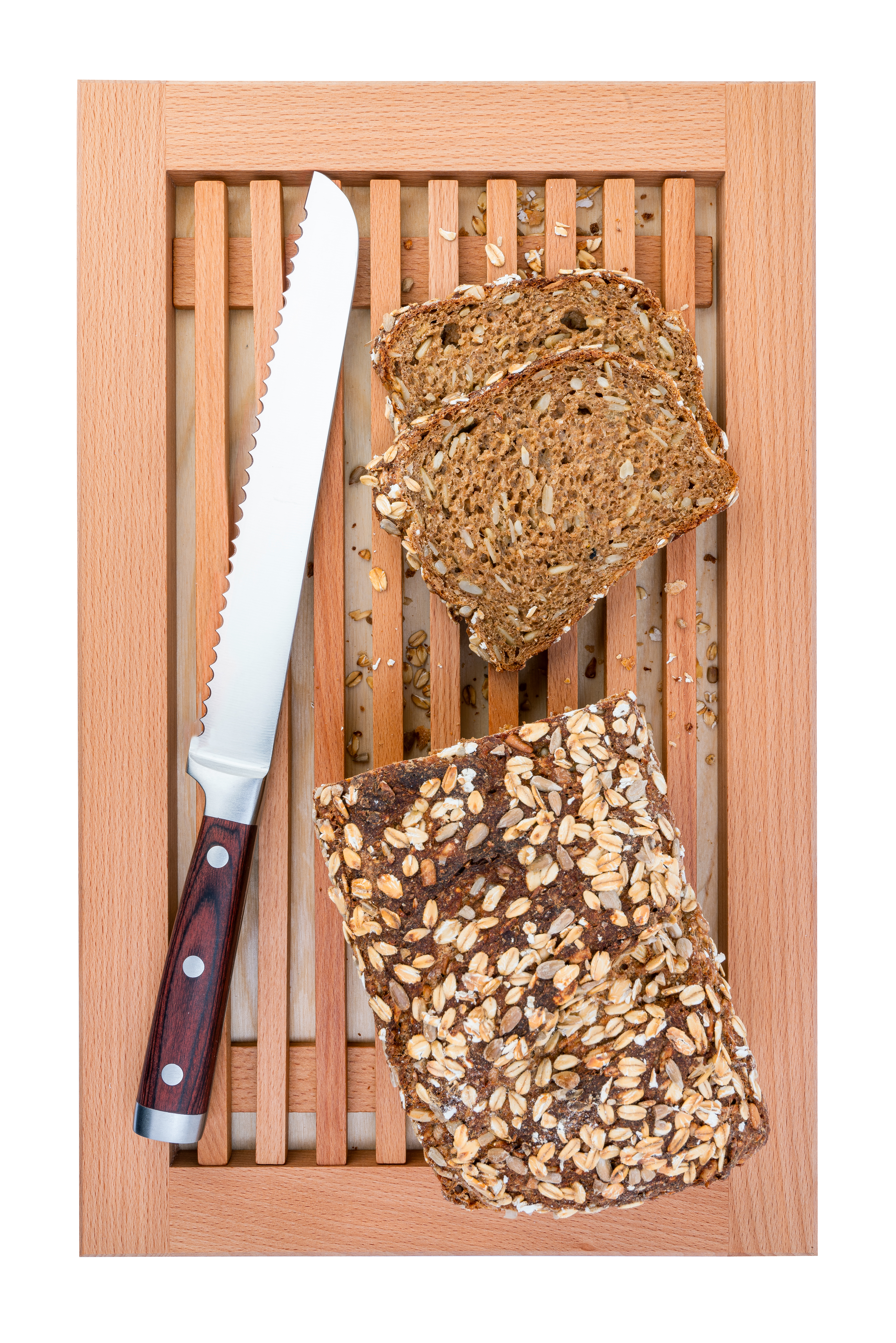 GRID Brotschneidebrett mit Krümelgitter