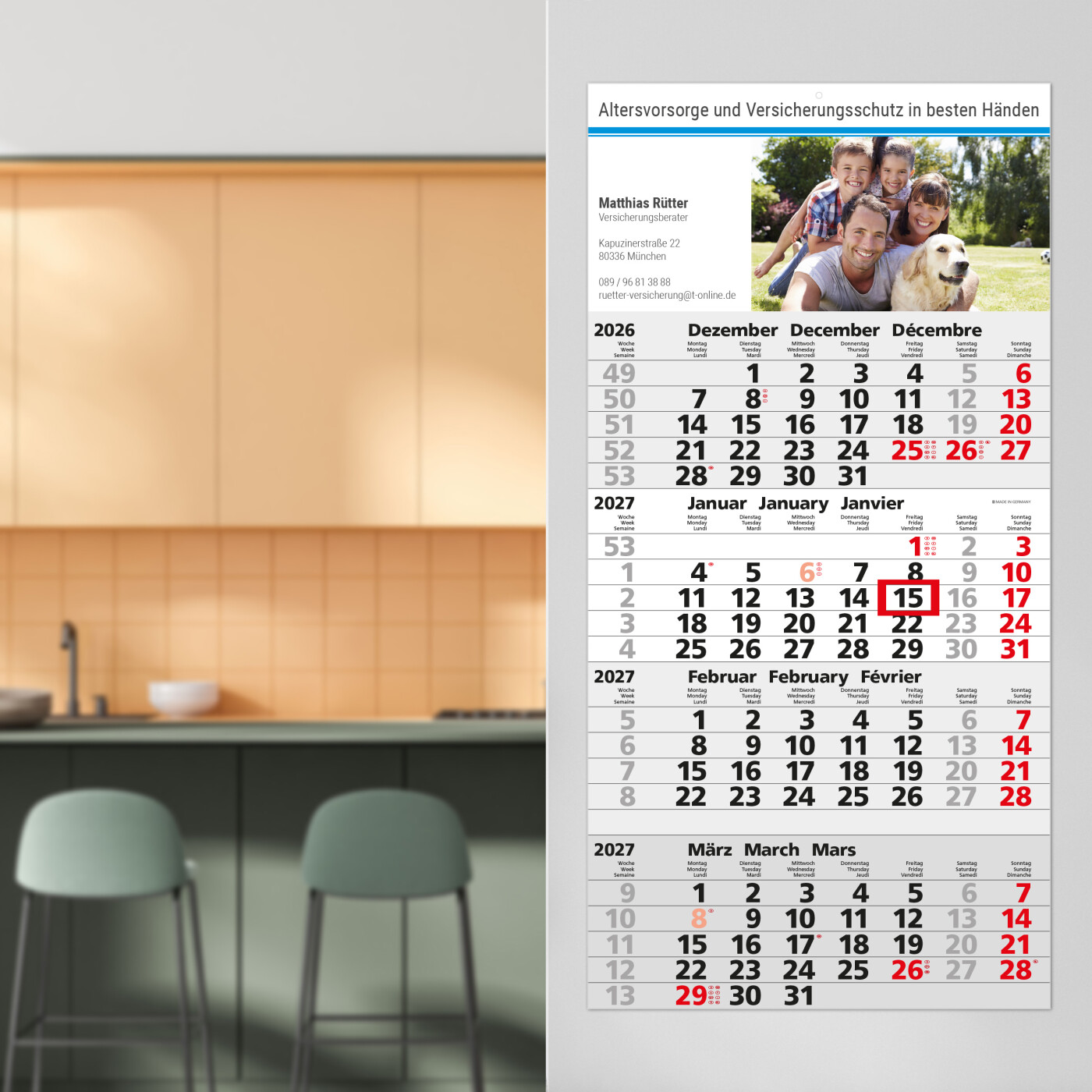 4-Monatskalender Einblatt Mega 4 Post A postoptimiert