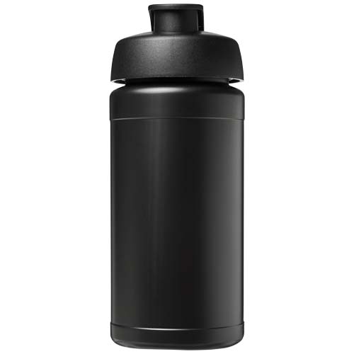 Baseline Rise 500 ml Sportflasche mit Klappdeckel, schwarz, schwarz