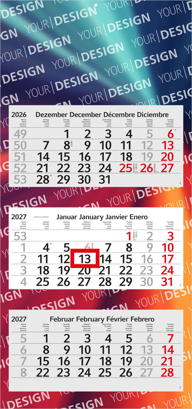3-Monatskalender Mehrblock Profil 3 EXPRESS Schrift leicht