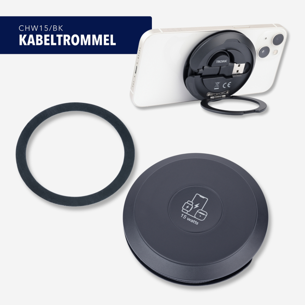 TROIKA Induktives Ladegerät KABELTROMMEL