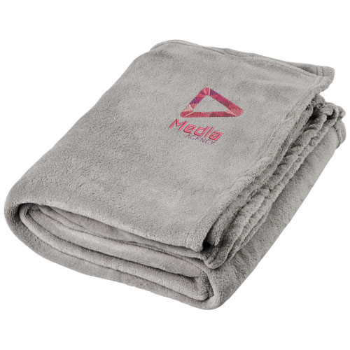 Bay Plaid-Decke aus extraweichem Coral-Fleece, grau