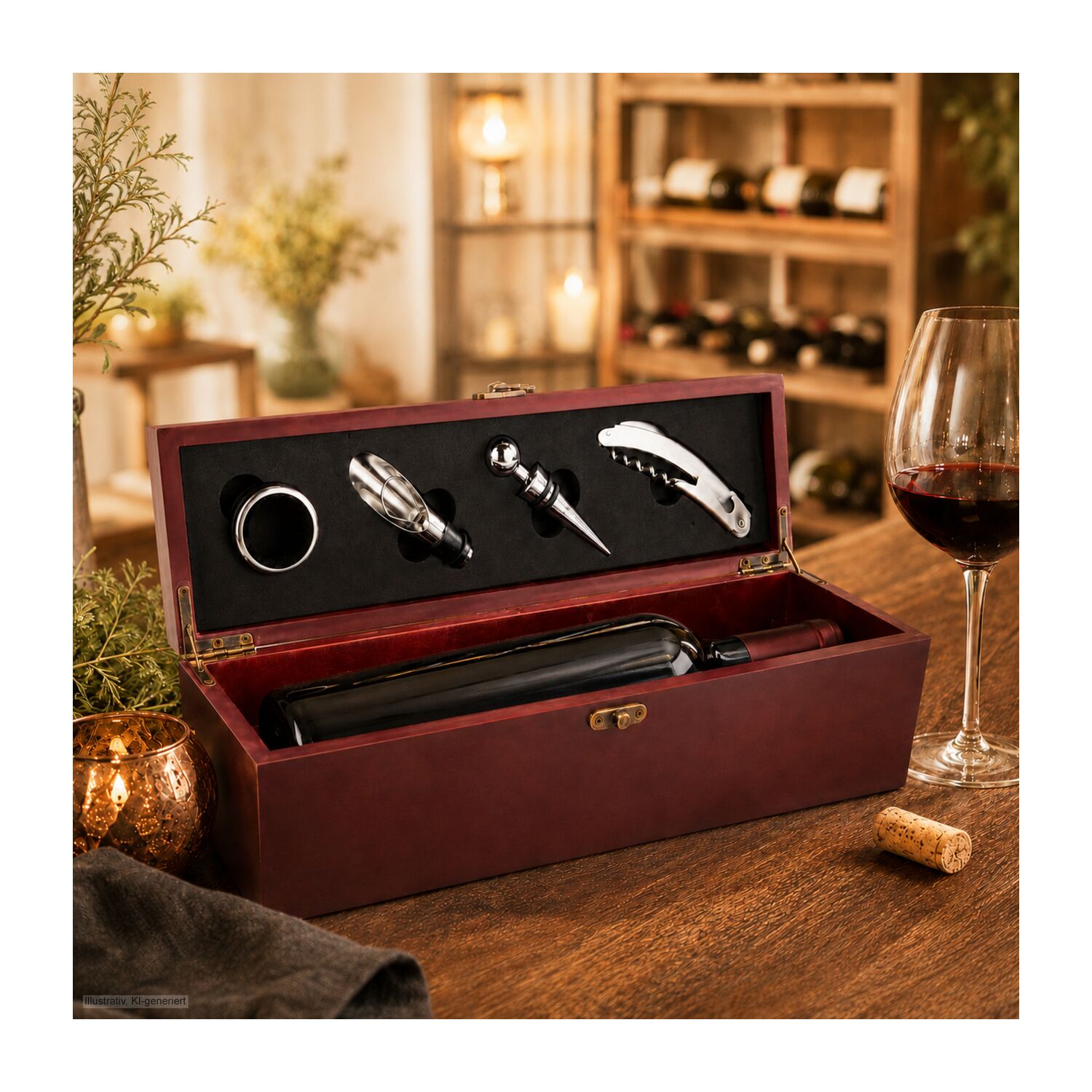 Geschenkset / Präsenteset: Weinaccessoire-Kiste