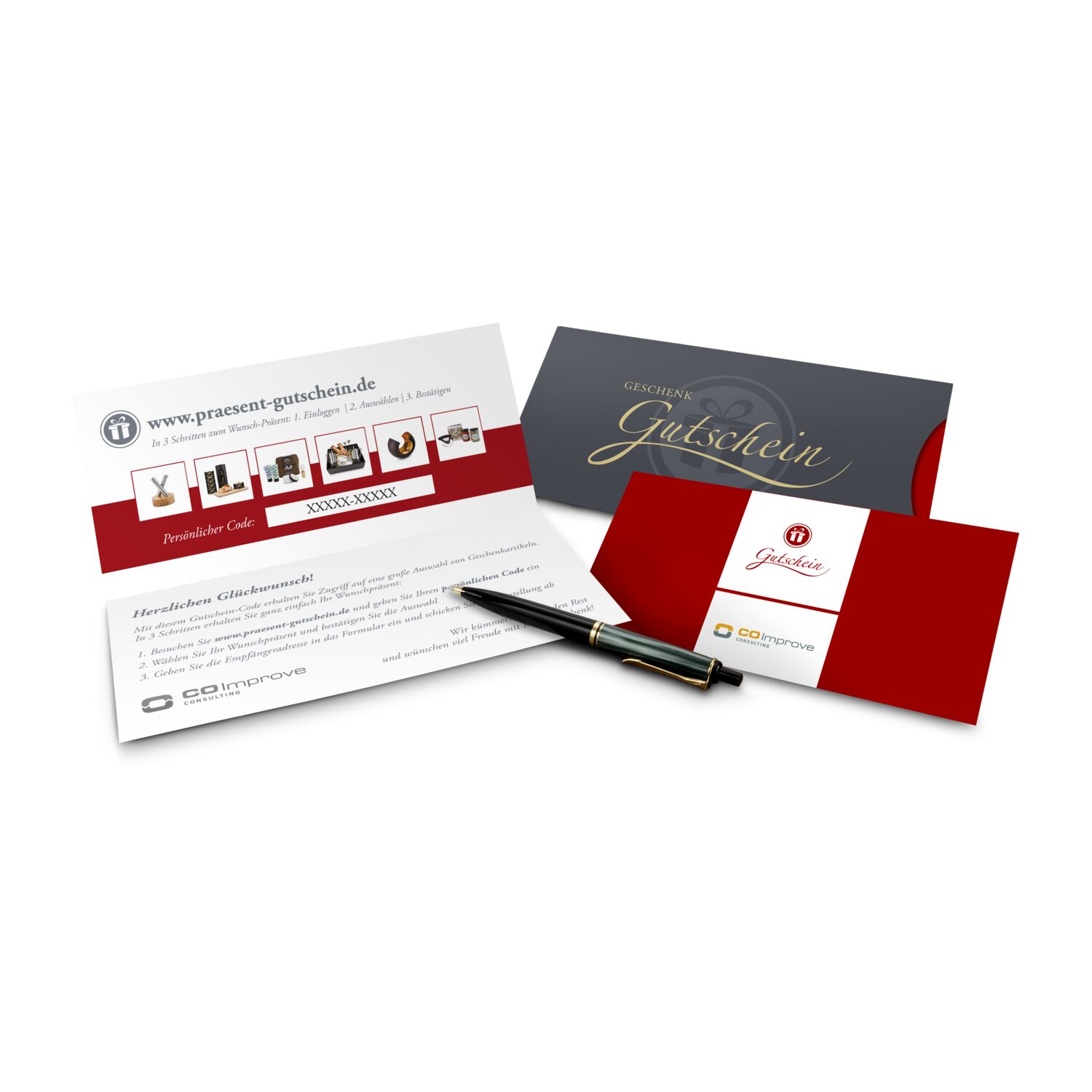 Geschenkgutschein Rot, 10 € für Präsent-, Lifestyle- und Wellnessartikel