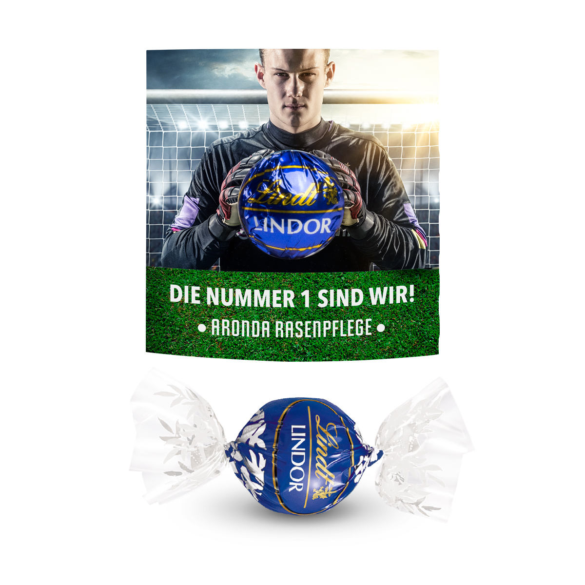 Lindt Lindor Kugel in Werbekartonage | 12,5 g | Schokolade Feinherb | Quadratform | 4c Euroskala
