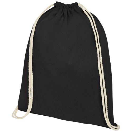 Oregon 140 g/m² Turnbeutel aus Baumwolle 5L, schwarz