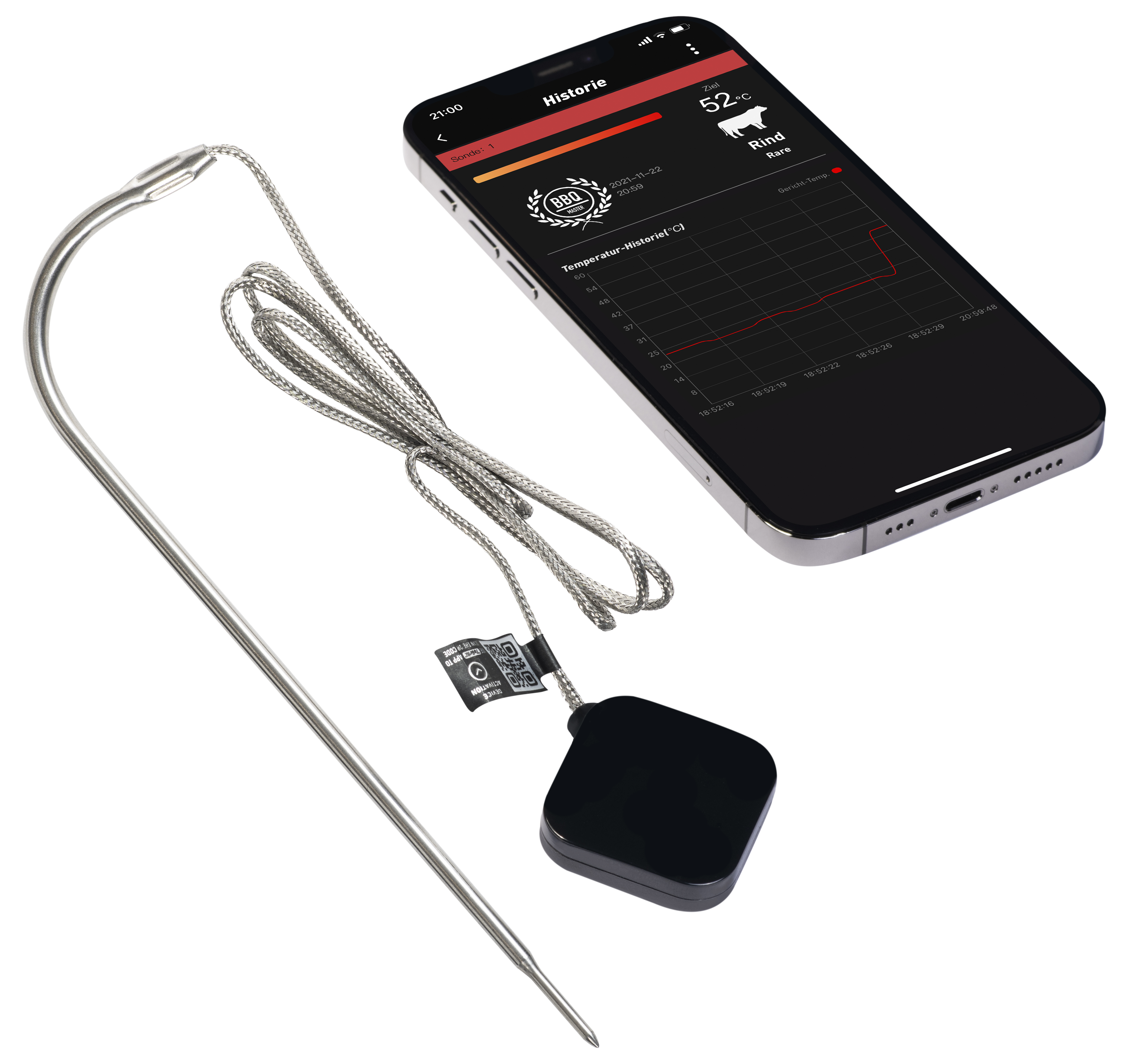HOT Grillthermometer mit App und Wireless Temperaturfühler
