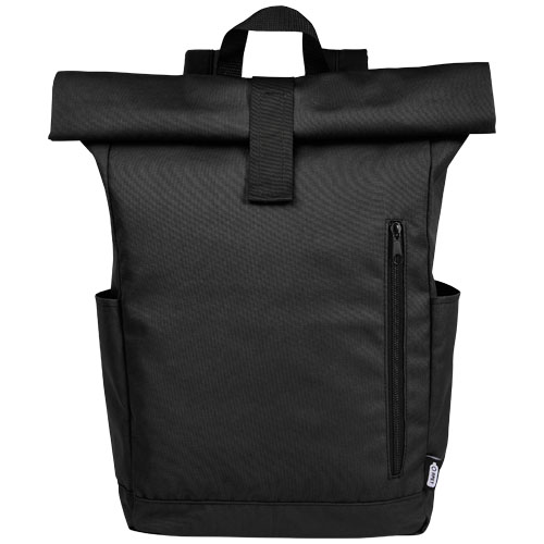 Byron 15,6" GRS RPET Roll-Top Rucksack 18 L, schwarz