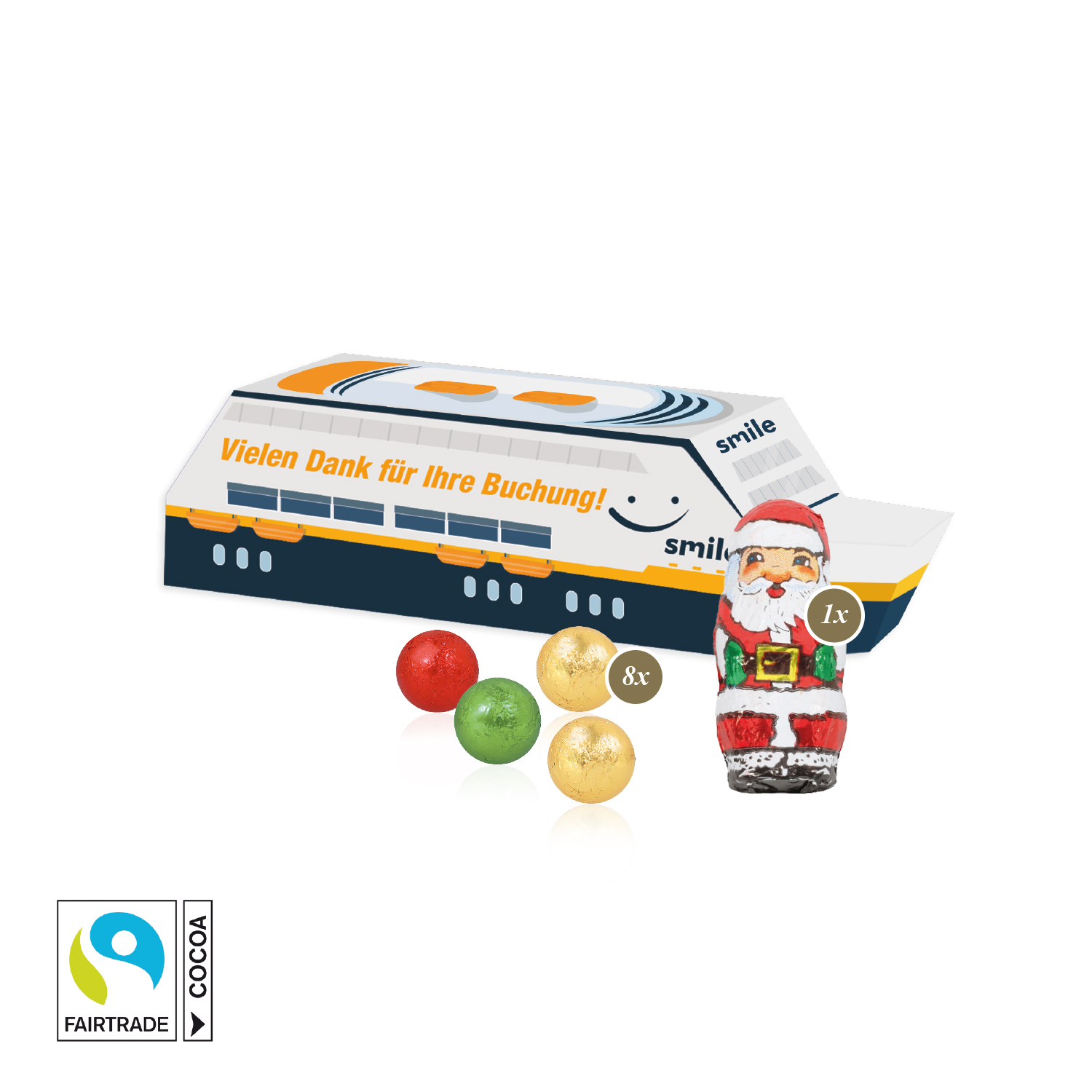 3D Präsent "Schiff" mit Fairtrade® Schokolade